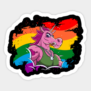 Big Gay Unicorn Funny LGBT Pride Shirt Sticker